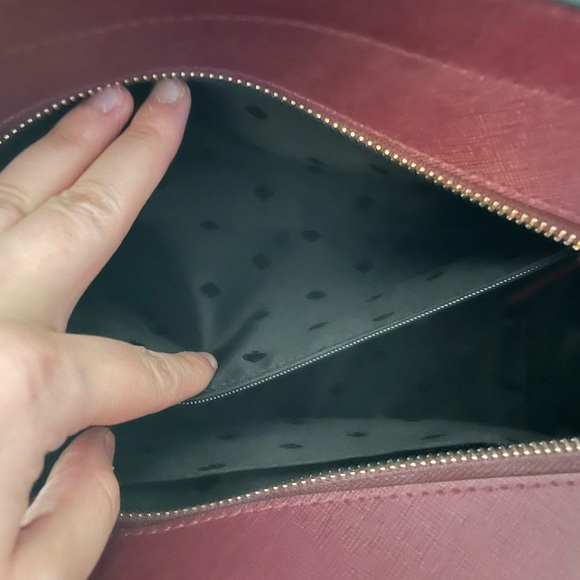 Kate Spade Black and Burgundy Floral Handbag - Picture 5 of 12